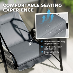 Hanging chair with stand and seat cushion included, light grey
