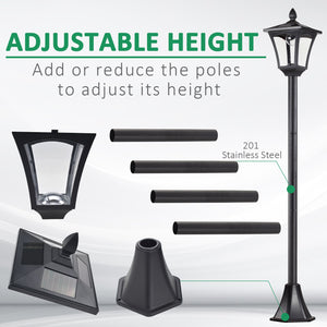 Simple solar street light, black