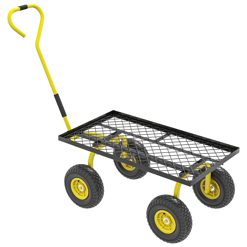 Sturdy garden cart with 10-inch wheels