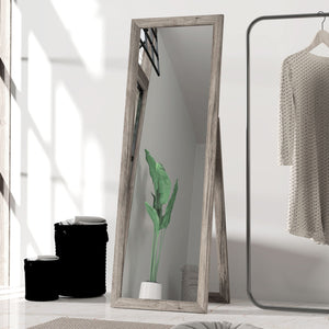Full length mirror, grey wood grain 