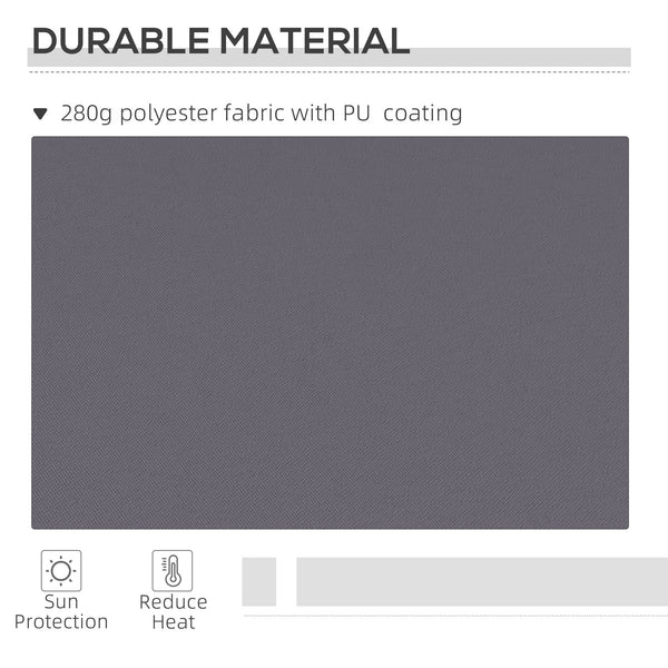 12' x 10' Manual Retractable Outdoor Awning, Adjustable and Versatile, Dark Gray