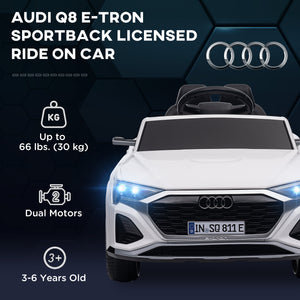 Licensed Audi Q8 Etron Sportback 12V with remote control, white