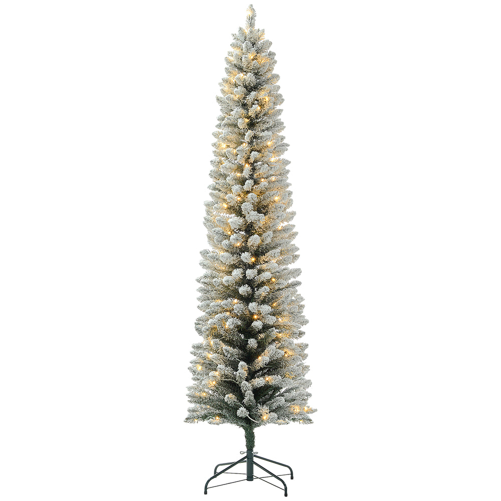 7ft Pre-Lit Green Artificial Christmas Tree with Warm White LED Light