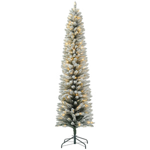 7ft Pre-Lit Green Artificial Christmas Tree with Warm White LED Light