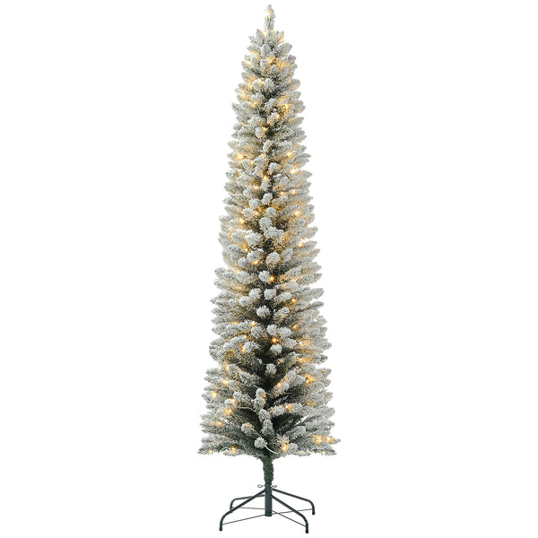 7ft Pre-Lit Green Artificial Christmas Tree with Warm White LED Light