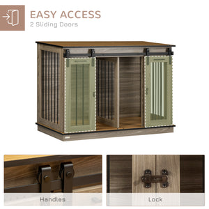Cage cabinet with divider panel, oak