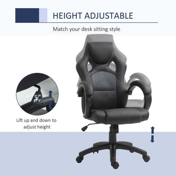 Gaming office chair with swivel casters