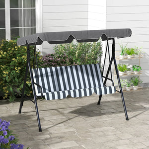 3-seater swing with adjustable canopy, grey and white