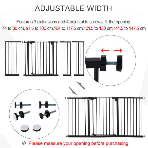 Pressure fit safety gate, black