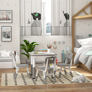 5-piece height-adjustable table and chair set, gray