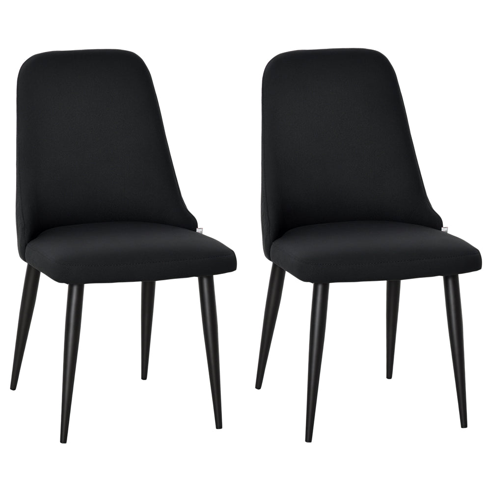 Set of 2 black upholstered fabric chairs