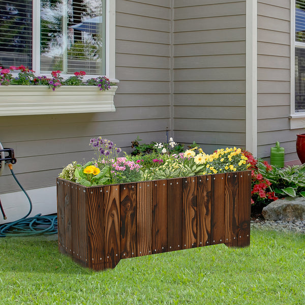 Raised planter for outdoor plants
