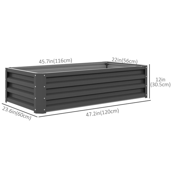 Galvanized raised planter, light grey