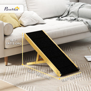 Foldable dog ramp with 4 adjustable height levels