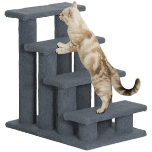 4-step cat scratching post, grey