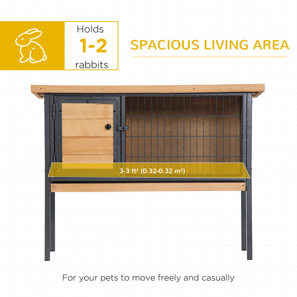 Hutch with tray and openable waterproof roof