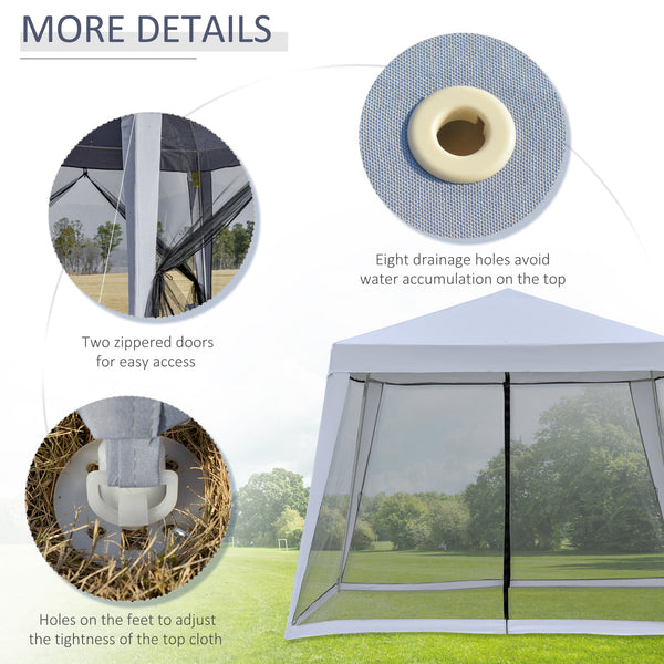10 x 10 garden tent with mosquito net, grey