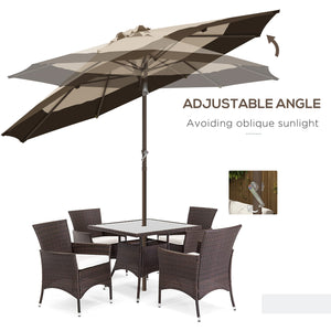 9 x 9 ft Outdoor Patio Umbrella Tilting with Crank, Dark Brown
