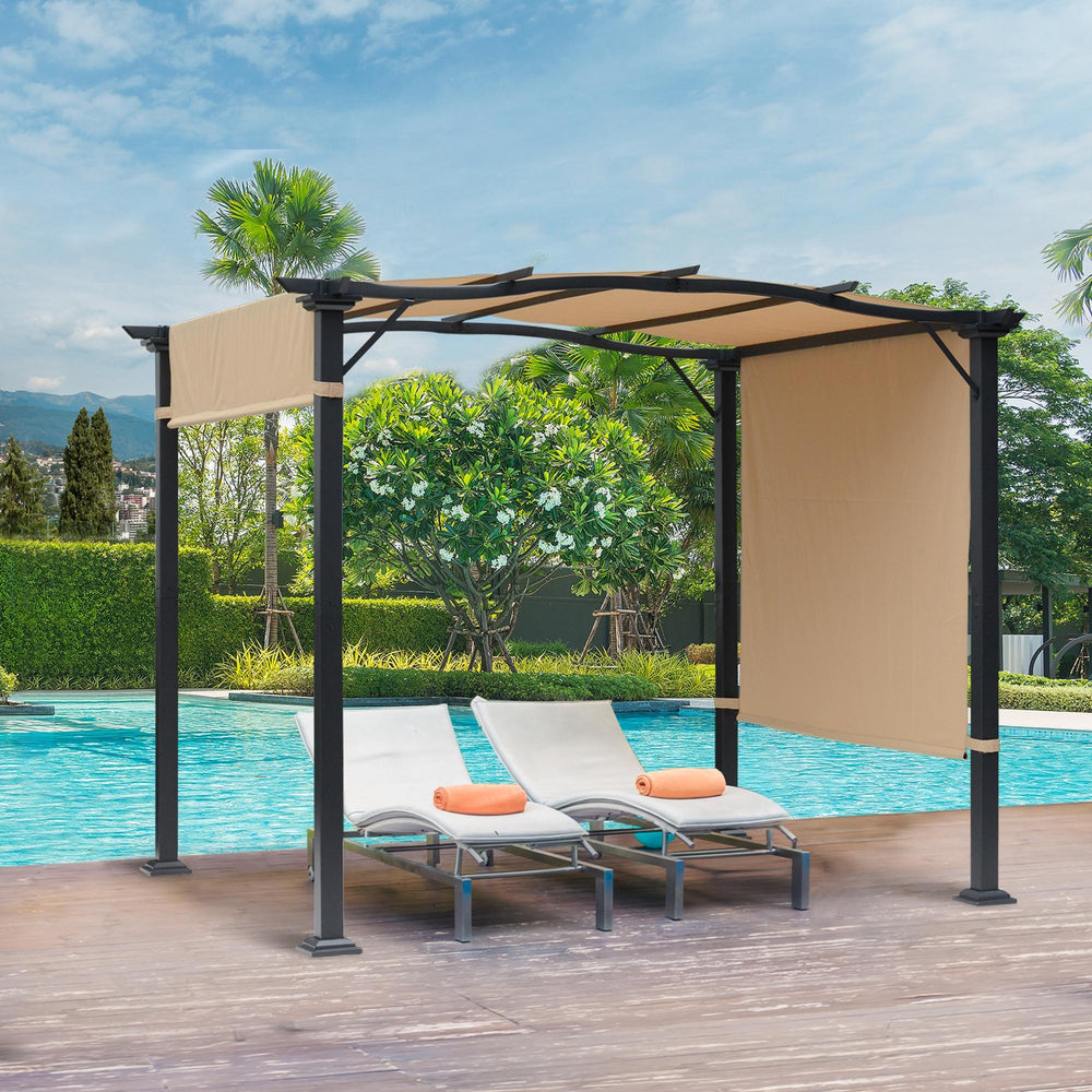 8 x 10 pergola with two adjustable side awnings 