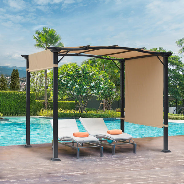 8 x 10 pergola with two adjustable side awnings 