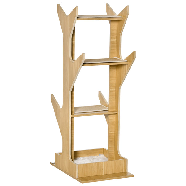4-Level Wooden Cat Tree with Resting House