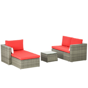 Modern 3-piece rattan sofa set