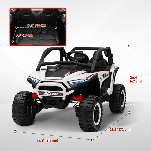 24V 2-seater electric truck with spring suspension, white