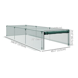 Protective plant cage with roll-up zippered door