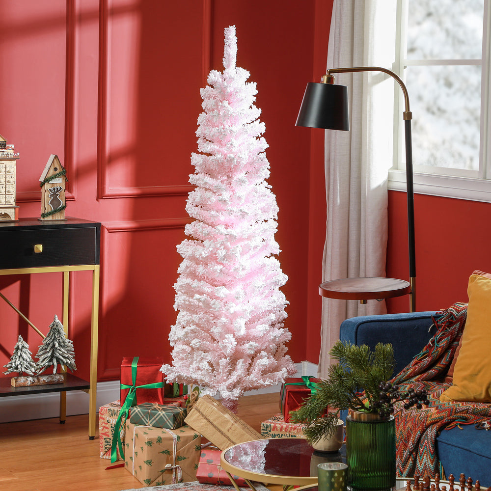4ft Frosted Pink Pencil Christmas Tree