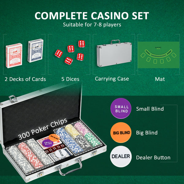 300-Piece Poker Chip Set with Dealer Mat