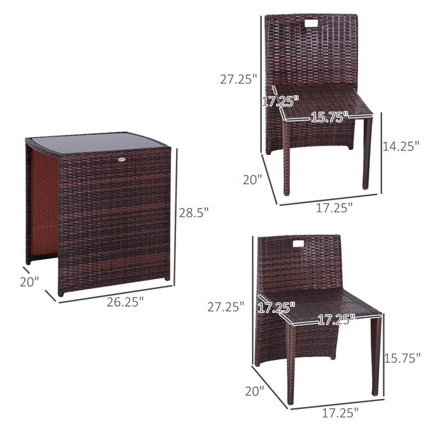 3-piece outdoor dining set in woven resin