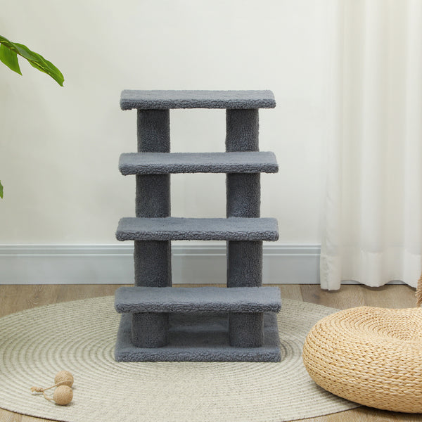 4-step cat scratching post, grey