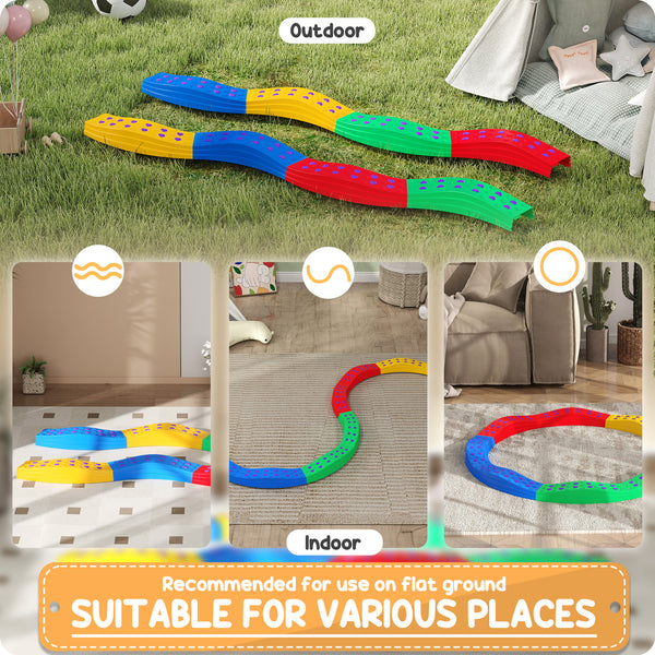 8-piece balance beams for children with non-slip pads