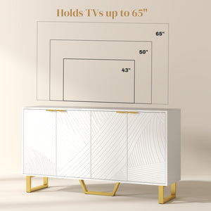 Sideboard with adjustable shelves, white