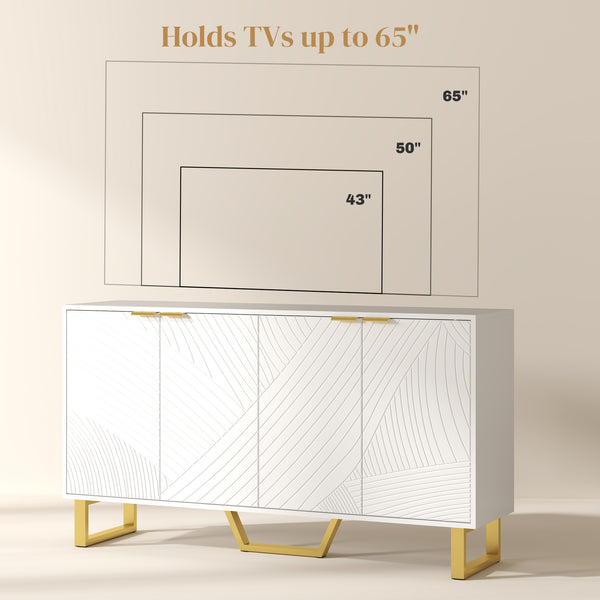 Sideboard with adjustable shelves, white