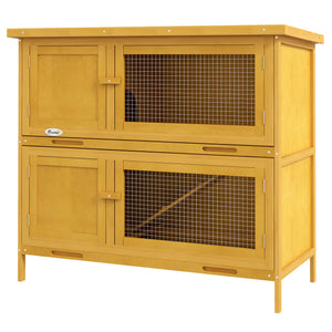Wooden hutch with 2 large main compartments
