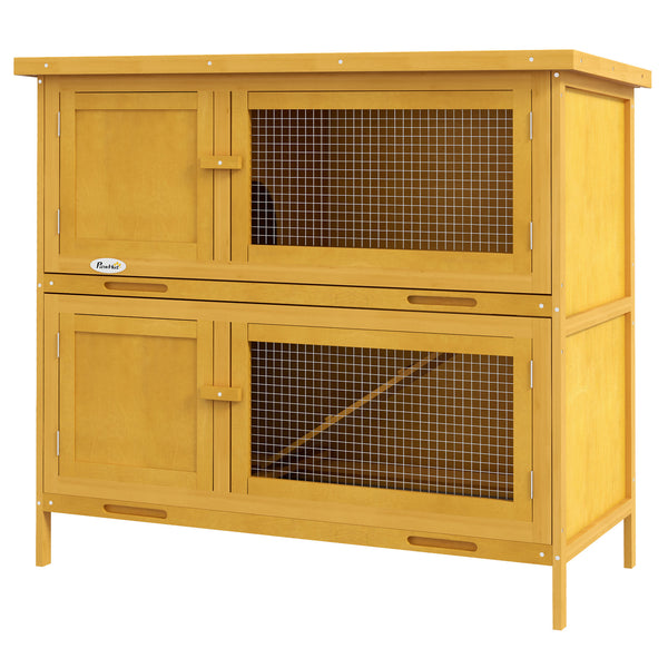 Wooden hutch with 2 large main compartments