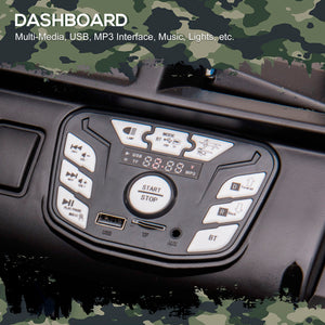 12V Police Jeep with Parental Remote Control, Camouflage