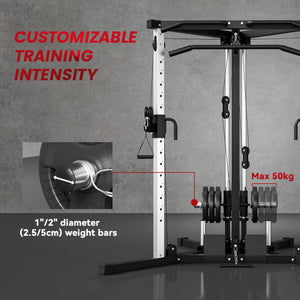 Multifunctional strength training equipment with pull-up bar, 15-position training station