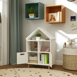 3-Tier Bookcase with Two Drawers for Children's Room, White