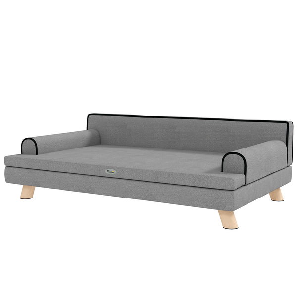 Raised Dog Bed for Medium and Large Dogs, Light Grey