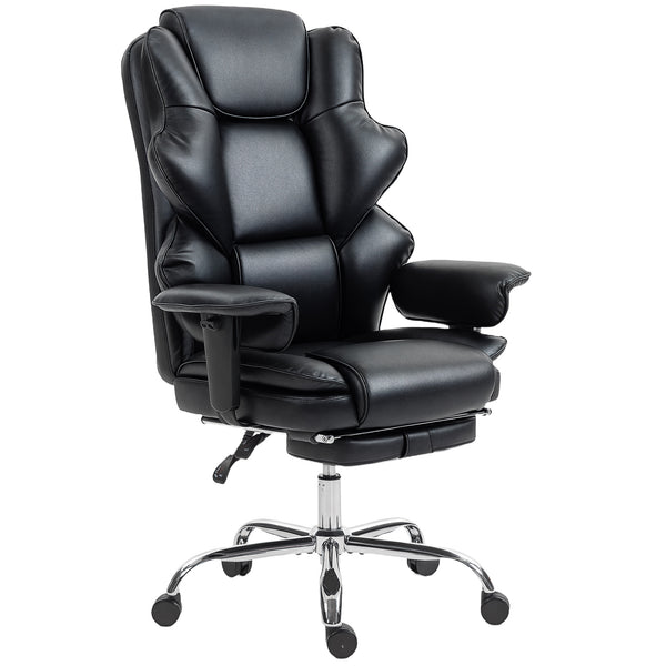 Office chair upholstered in PU leather with spring foam