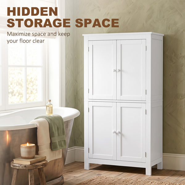 4-door bathroom cabinet, white