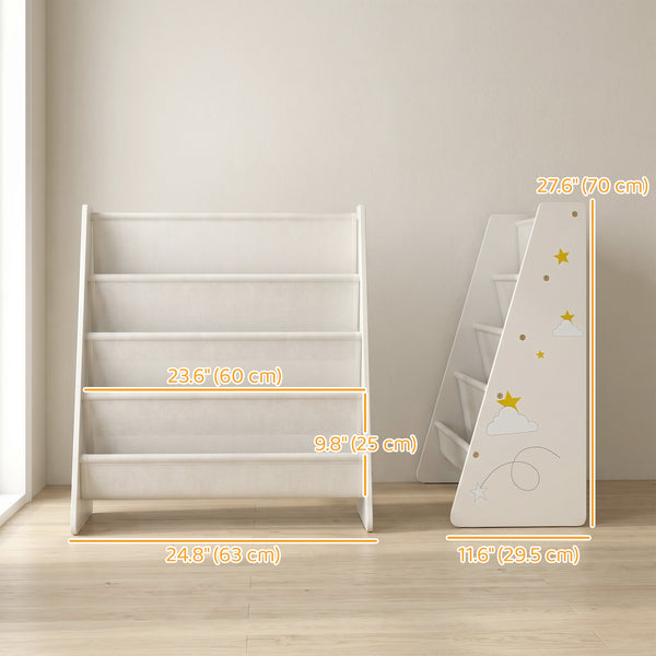 4-tier children's bookcase with open display shelf for books