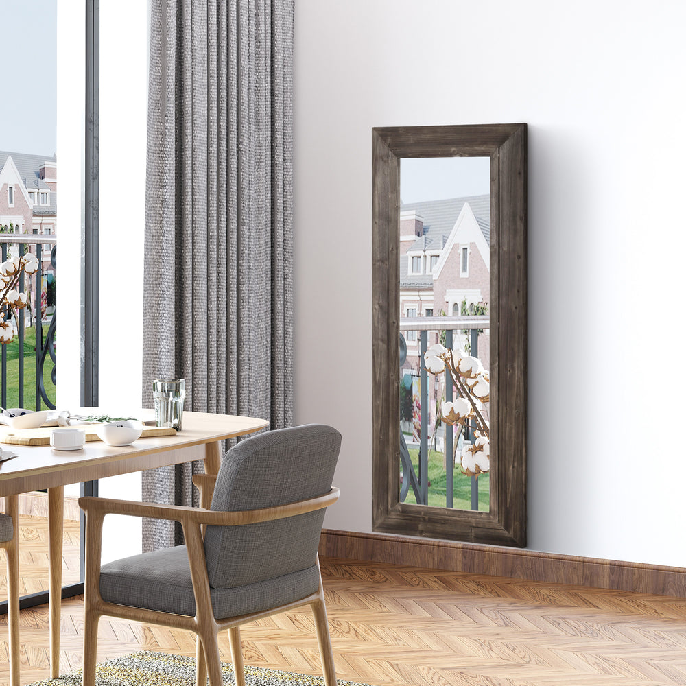 Farmhouse style full length mirror, dark brown