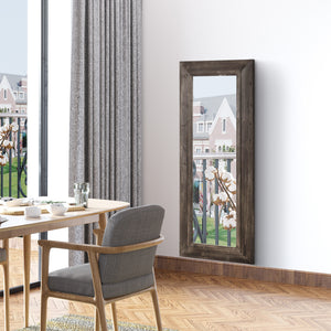 Farmhouse style full length mirror, dark brown