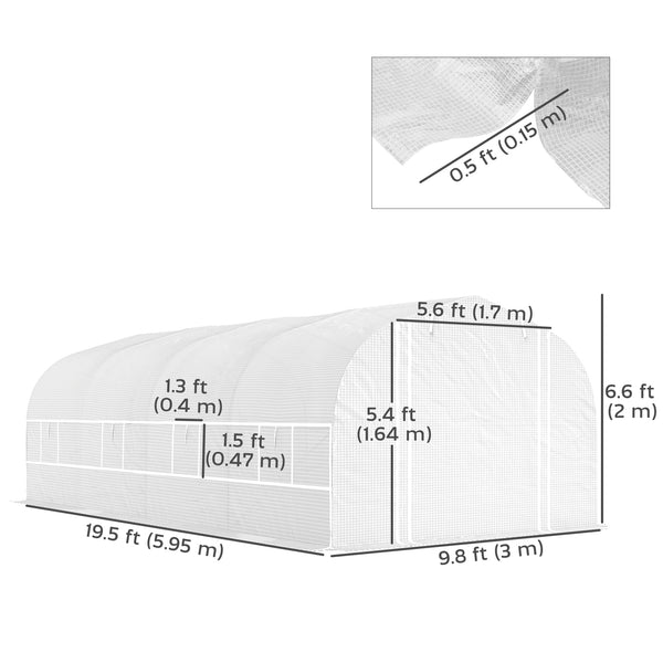 Outdoor tunnel greenhouse with roll-up mesh side walls