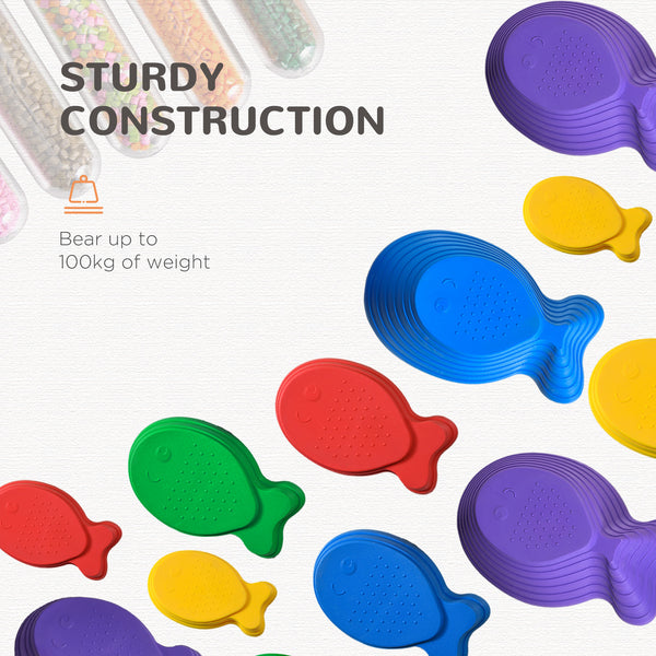 Set of 11 non-slip fish-style balancing stones