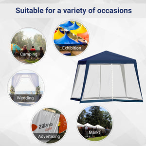 10 x 10 party tent with mosquito net, blue