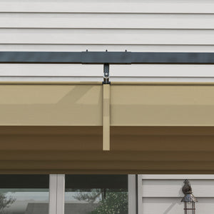 10' x 7' Patio Pergola with Retractable Awning, Outdoor Sun Shelter, Garden Shade, Khaki